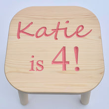 Load image into Gallery viewer, Child&#39;s Pine Stool, Square Seat