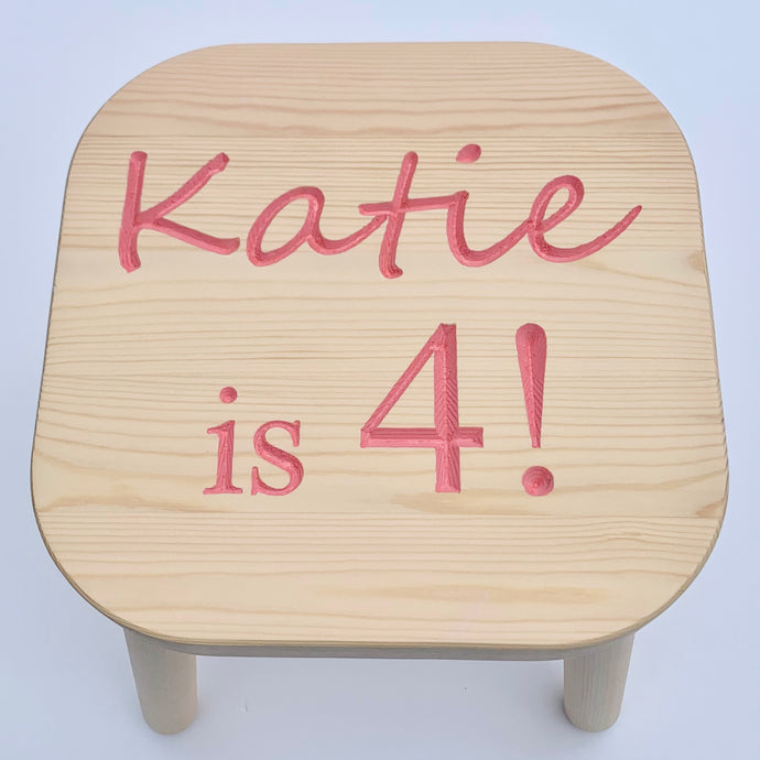 Child's Pine Stool, Square Seat